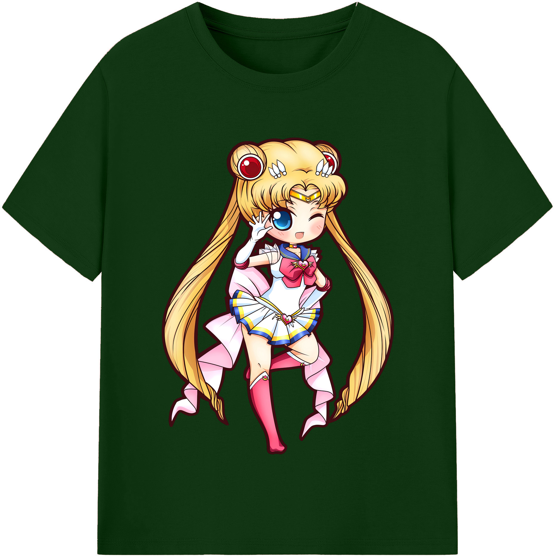 （画像用） 美少女戦士セーラームーン 月野 うさぎ つきの うさぎ Sailor Moon Tsukino Usagi 綿100％半袖Tシャツ（フロントプリント）
